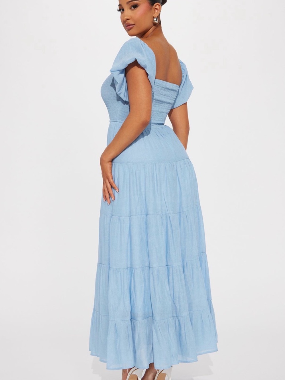 Georgia Ruffle Maxi Dress - Light Blue - Picture 3 of 10